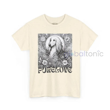 Afghan Vintage Unisex Cotton Tee for Dog Lovers (Black & White) T-Shirt