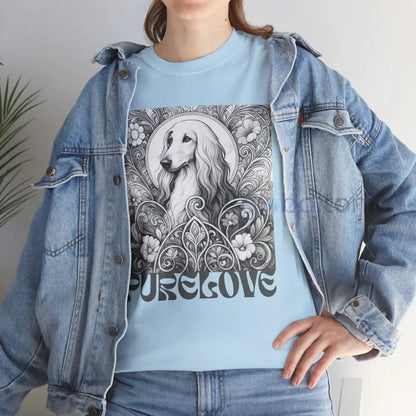 Afghan Vintage Unisex Cotton Tee for Dog Lovers (Black & White) T-Shirt