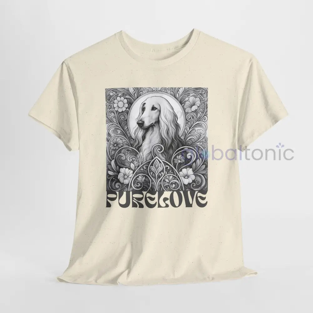 Afghan Vintage Unisex Cotton Tee for Dog Lovers (Black & White) T-Shirt