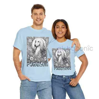 Afghan Vintage Unisex Cotton Tee for Dog Lovers (Black & White) T-Shirt
