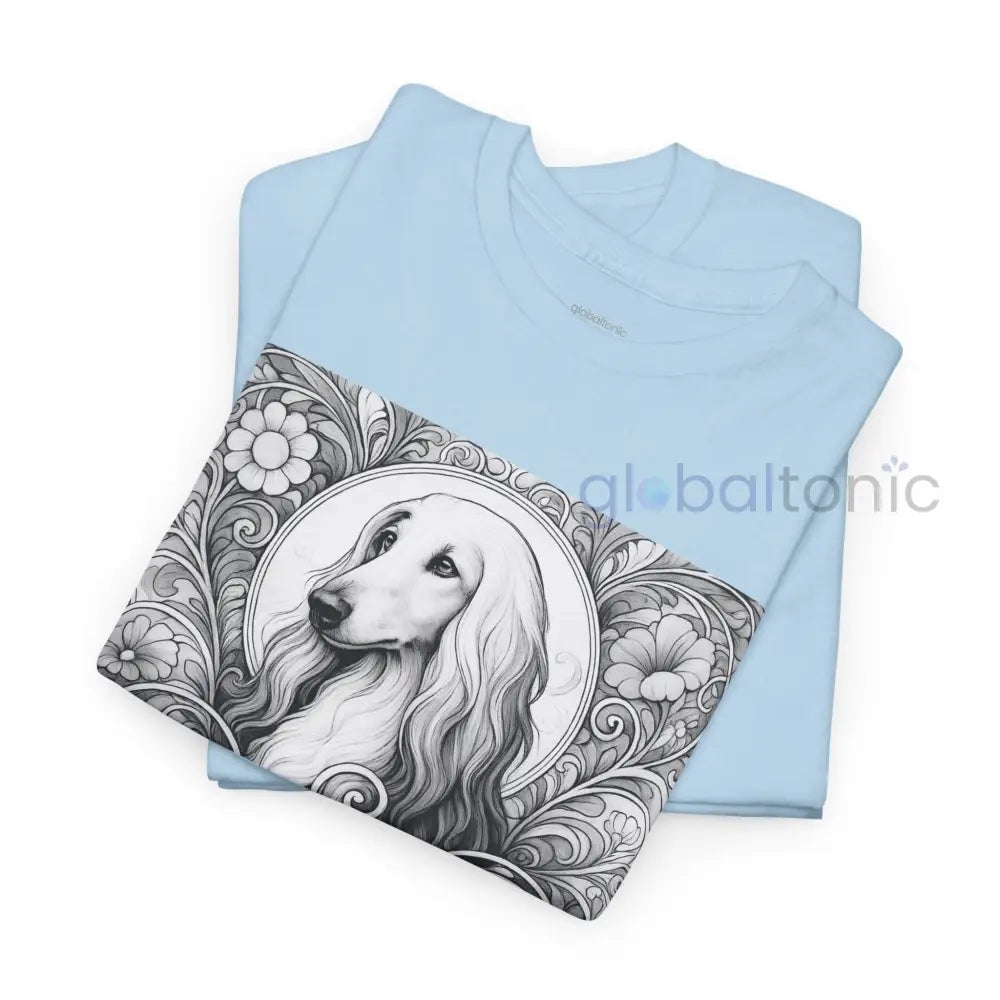 Afghan Vintage Unisex Cotton Tee for Dog Lovers (Black & White) T-Shirt
