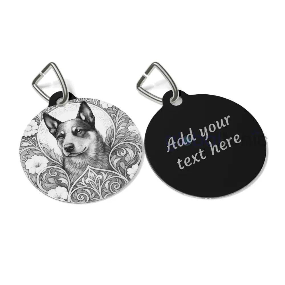 Australian Blue Heeler Dog Tag (Black & White) - Vintage Design Gift for Dog Lovers & Pet Owners 1’’ Pets