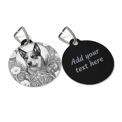Australian Blue Heeler Dog Tag (Black & White) - Vintage Design Gift for Dog Lovers & Pet Owners 1’’ Pets