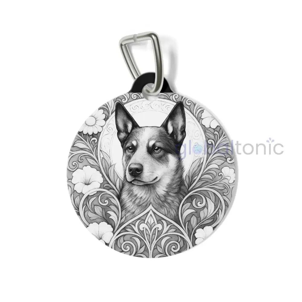 Australian Blue Heeler Dog Tag (Black & White) - Vintage Design Gift for Dog Lovers & Pet Owners 1’’ Pets