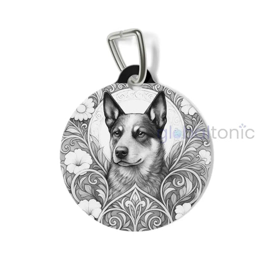 Australian Blue Heeler Dog Tag (Black & White) - Vintage Design Gift for Dog Lovers & Pet Owners 1’’ Pets