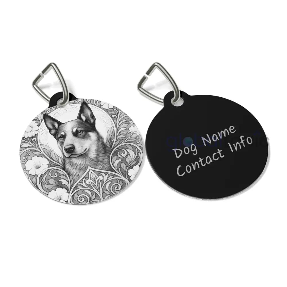 Australian Blue Heeler Dog Tag (Black & White) - Vintage Design Gift for Dog Lovers & Pet Owners 1’’ Pets