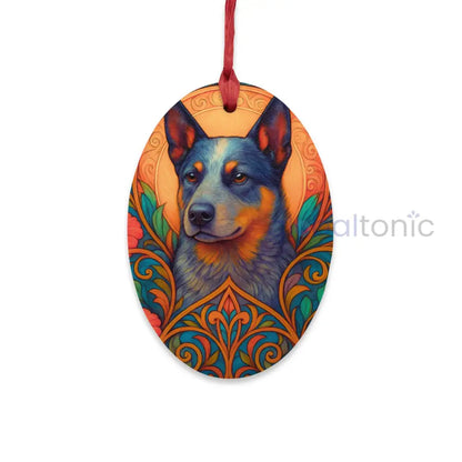 Australian Blue Heeler Wooden Magnet Ornament – Christmas Decoration & Pet Lover Gift Oval / One Size Home Decor
