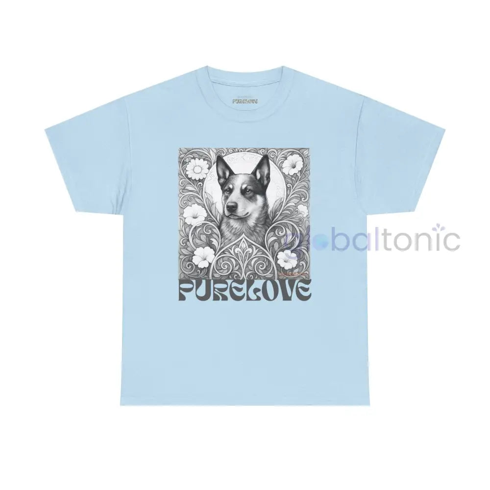 Australian Blue Heeler Vintage Unisex Cotton Tee for Dog Lovers (Black & White) Light Blue / S T-Shirt