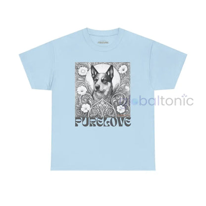 Australian Blue Heeler Vintage Unisex Cotton Tee for Dog Lovers (Black & White) Light Blue / S T-Shirt