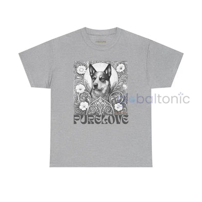 Australian Blue Heeler Vintage Unisex Cotton Tee for Dog Lovers (Black & White) Sport Grey / S T-Shirt