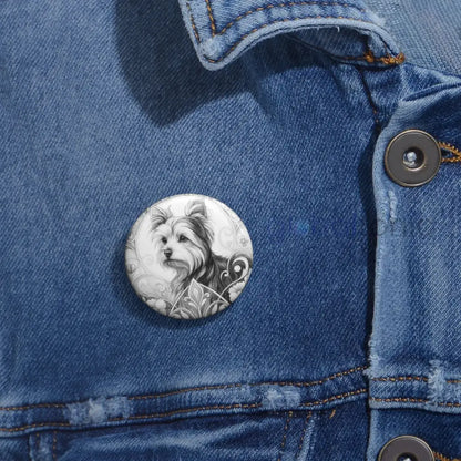 Australian Terrier Dog Pin Button (Black and White) - Vintage Design Gift for Dog Lovers Accessories