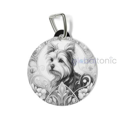 Australian Terrier Dog Tag (Black & White) - Vintage Design Gift for Dog Lovers & Pet Owners 1’’ Pets