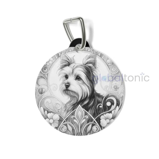 Australian Terrier Dog Tag (Black & White) - Vintage Design Gift for Dog Lovers & Pet Owners 1’’ Pets