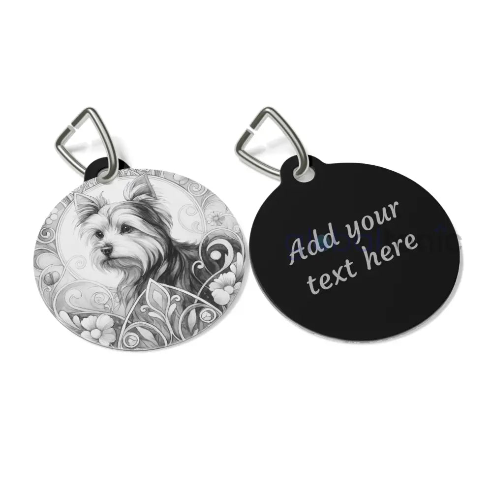 Australian Terrier Dog Tag (Black & White) - Vintage Design Gift for Dog Lovers & Pet Owners 1’’ Pets