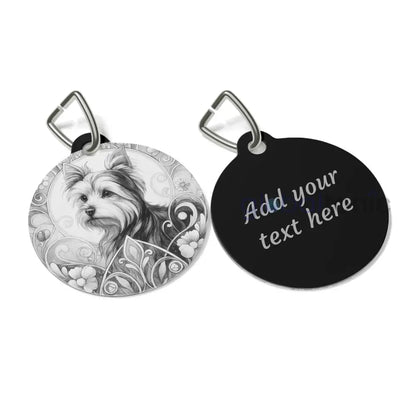 Australian Terrier Dog Tag (Black & White) - Vintage Design Gift for Dog Lovers & Pet Owners 1’’ Pets