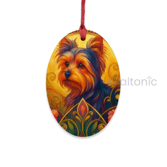 Australian Terrier Custom Wooden Magnet Ornament – Christmas Decoration & Pet Lover Gift Oval / One Size Home Decor