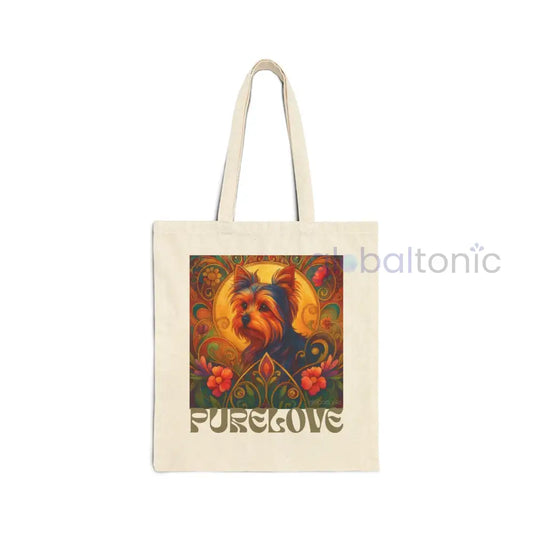 Australian Terrier Vintage Dog Lovers Cotton Canvas Tote Bag - Unique Artistic Durable Natural / 15’’ x 16’’ Bags