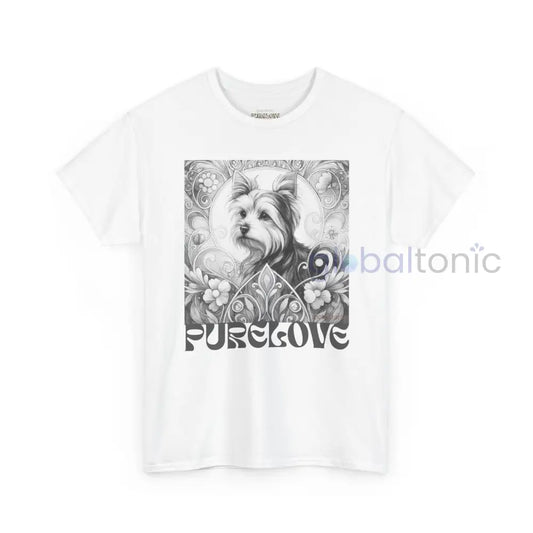 Australian Terrier Vintage Unisex Cotton Tee for Dog Lovers (Black & White) White / S T-Shirt
