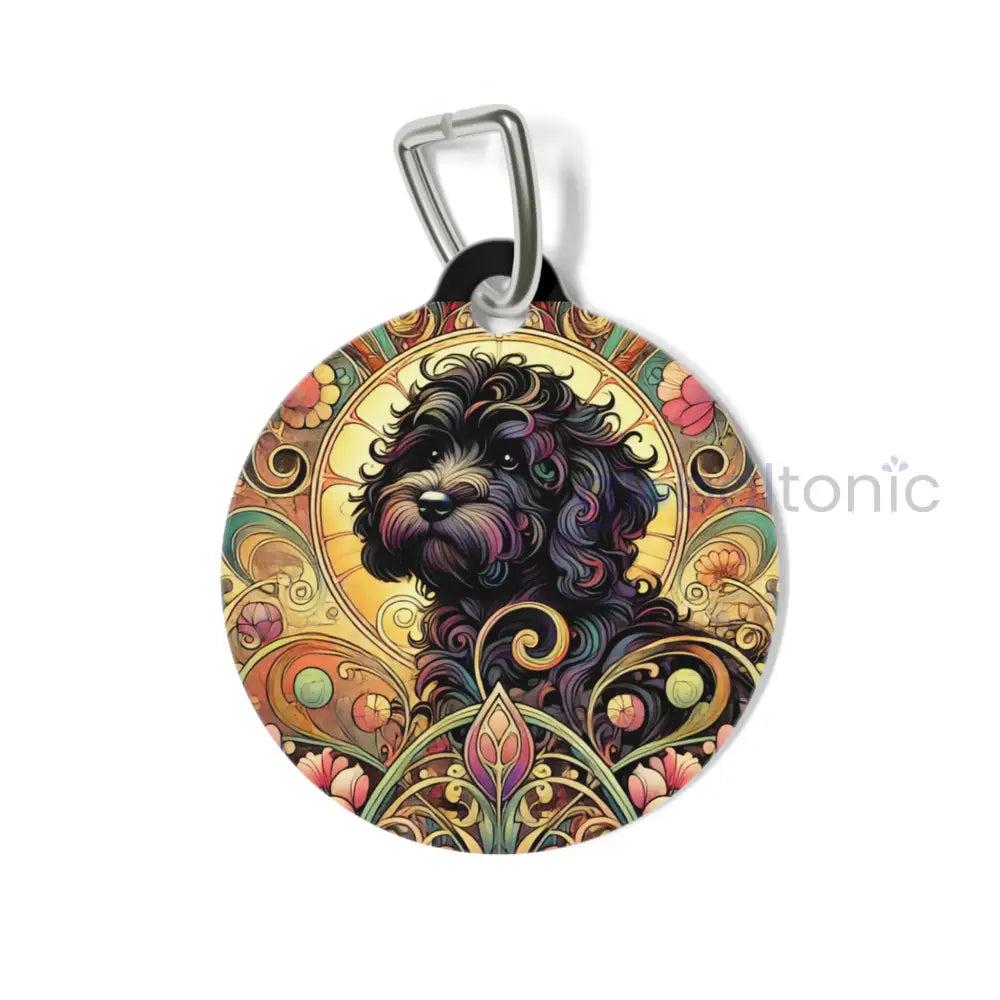 Black Cavapoo (Cavoodle) Dog Tag - Vintage Design Gift for Dog Lovers & Pet Owners 1’’ Pets