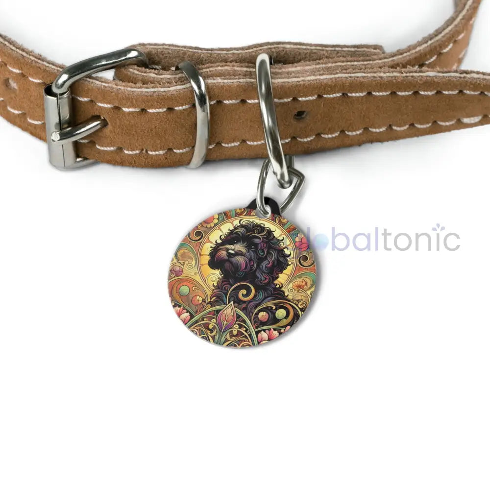 Black Cavapoo (Cavoodle) Dog Tag - Vintage Design Gift for Dog Lovers & Pet Owners 1’’ Pets