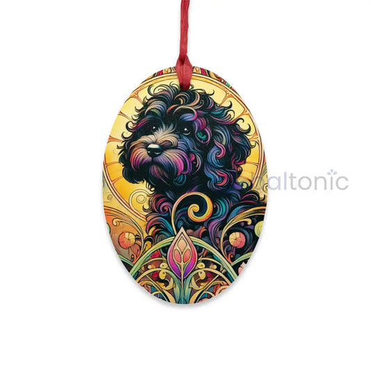 Black Cavapoo (Cavoodle) Wooden Magnet Ornament – Christmas Decoration & Pet Lover Gift Oval / One Size Home Decor