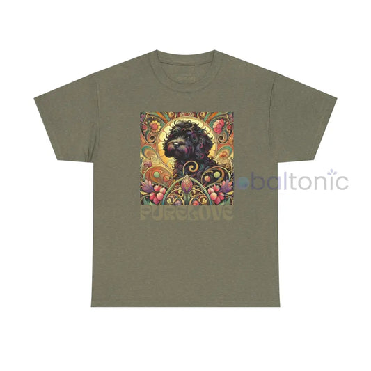 Black Cavapoo (Cavoodle) Vintage Graphic T-Shirt – Unisex Cotton Tee for Dog Lovers Heather Military Green / S T-Shirt