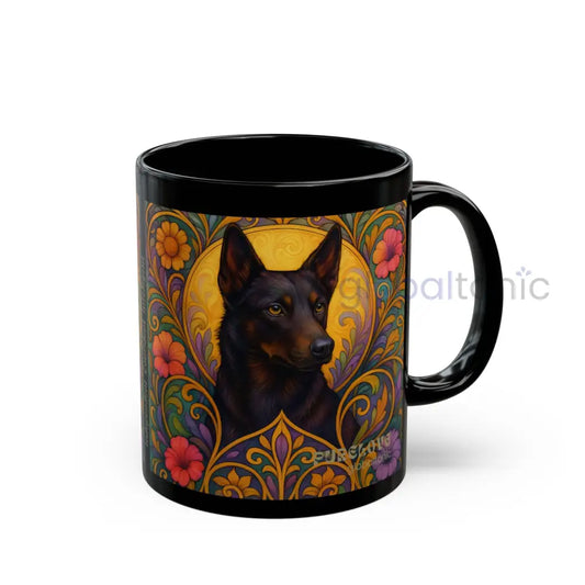 Black Kelpie Dog Lover Black Mug – Vintage Pet Themed Cup for Gifts & Home Decor 11oz Mug