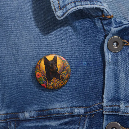 Black Kelpie Dog Pin Button - Vintage Design Gift for Dog Lovers & Pet Owners Accessories