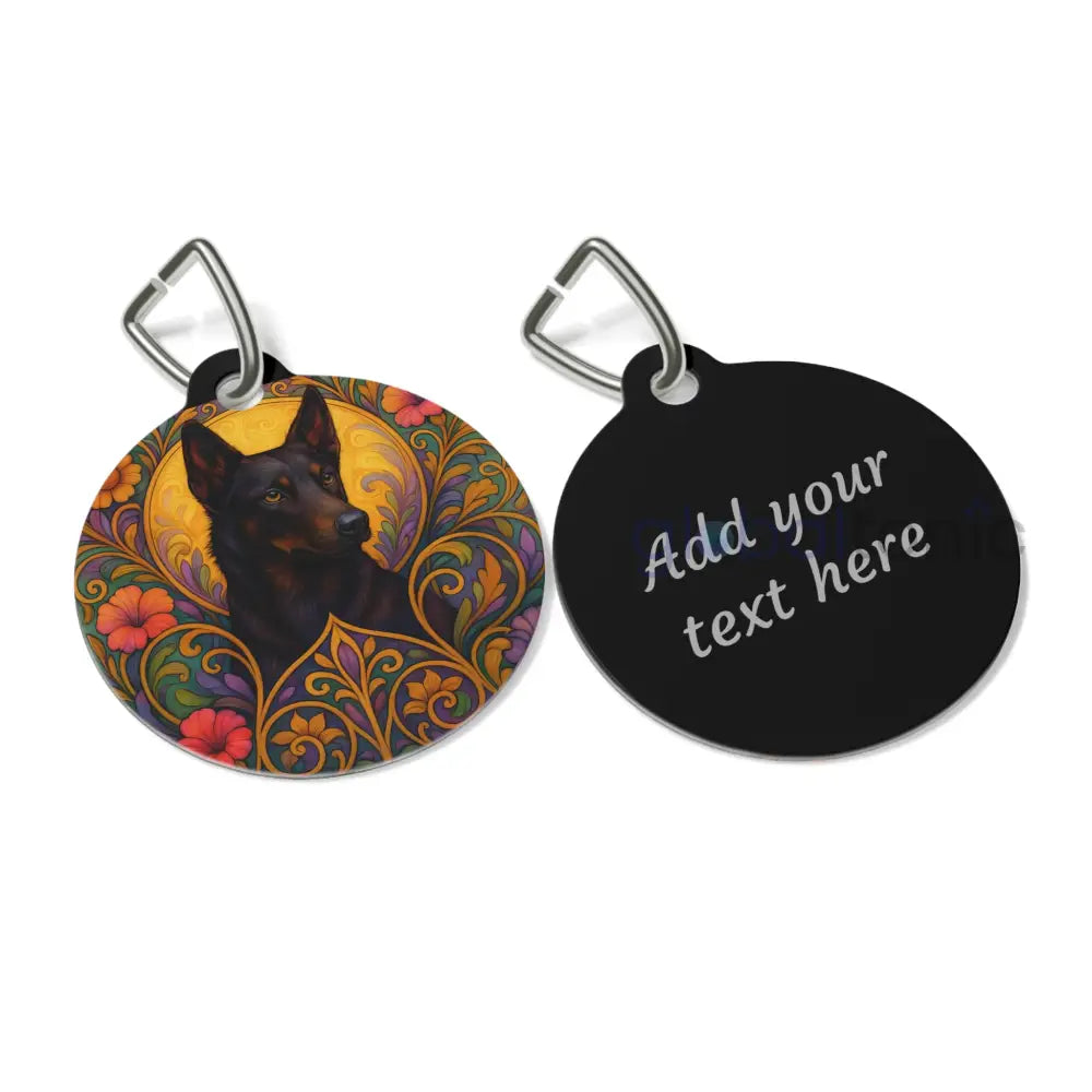 Black Kelpie Dog Tag - Vintage Design Gift for Dog Lovers & Pet Owners 1’’ Pets
