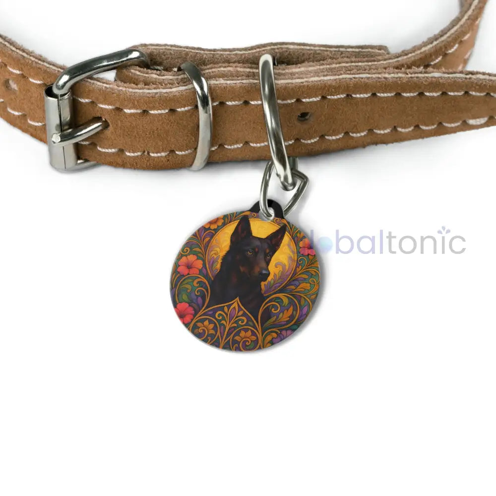 Black Kelpie Dog Tag - Vintage Design Gift for Dog Lovers & Pet Owners 1’’ Pets