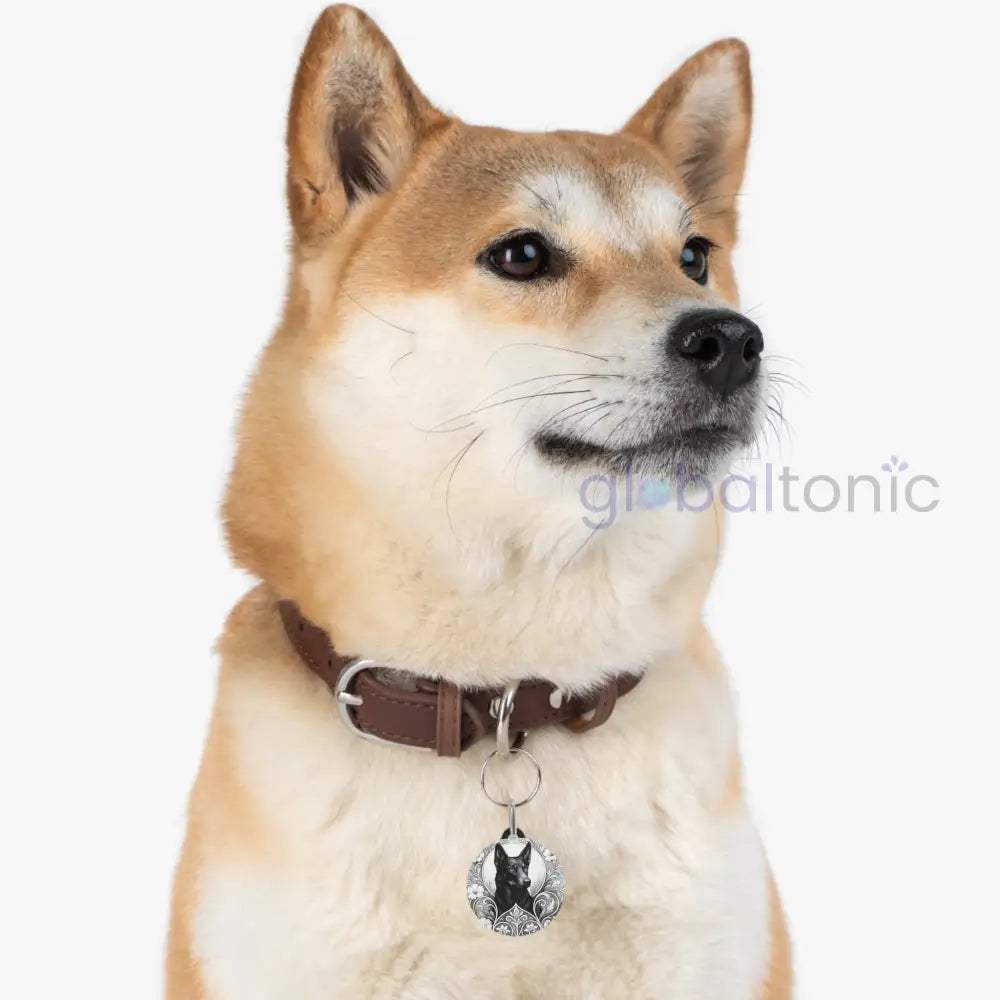 Black Kelpie Dog Tag (Black & White) - Vintage Design Gift for Dog Lovers & Pet Owners 1’’ Pets