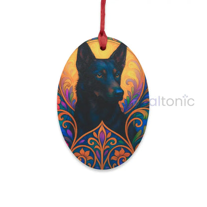 Black Kelpie Custom Wooden Magnet Ornament – Christmas Decoration & Pet Lover Gift Oval / One Size Home Decor