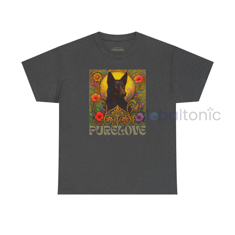 Black Kelpie Vintage Graphic T-Shirt – Unisex Cotton Tee for Dog Lovers Dark Heather / S T-Shirt