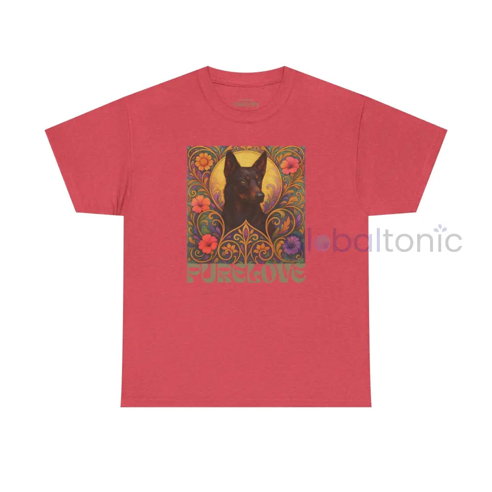 Black Kelpie Vintage Graphic T-Shirt – Unisex Cotton Tee for Dog Lovers Heather Red / S T-Shirt