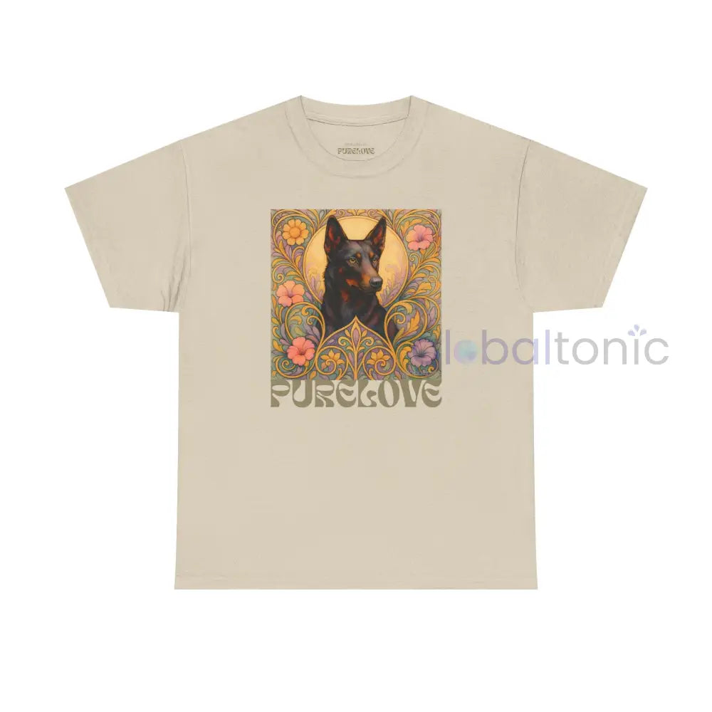 Black Kelpie Vintage Graphic T-Shirt – Unisex Cotton Tee for Dog Lovers Sand / S T-Shirt
