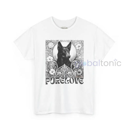 Black Kelpie Vintage Unisex Cotton Tee for Dog Lovers (Black & White) White / S T-Shirt
