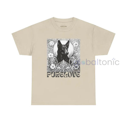 Black Kelpie Vintage Unisex Cotton Tee for Dog Lovers (Black & White) Sand / S T-Shirt