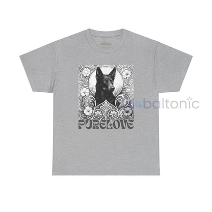 Black Kelpie Vintage Unisex Cotton Tee for Dog Lovers (Black & White) Sport Grey / S T-Shirt
