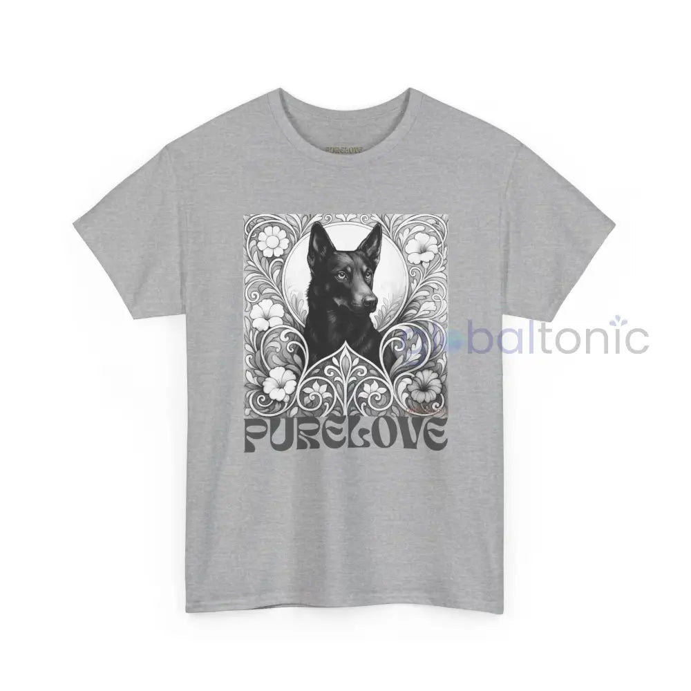 Black Kelpie Vintage Unisex Cotton Tee for Dog Lovers (Black & White) T-Shirt
