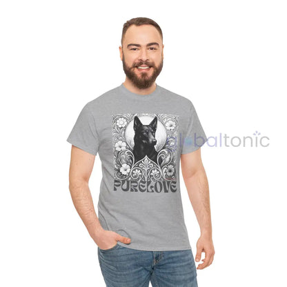 Black Kelpie Vintage Unisex Cotton Tee for Dog Lovers (Black & White) T-Shirt