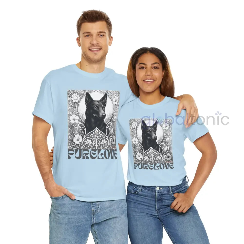 Black Kelpie Vintage Unisex Cotton Tee for Dog Lovers (Black & White) T-Shirt