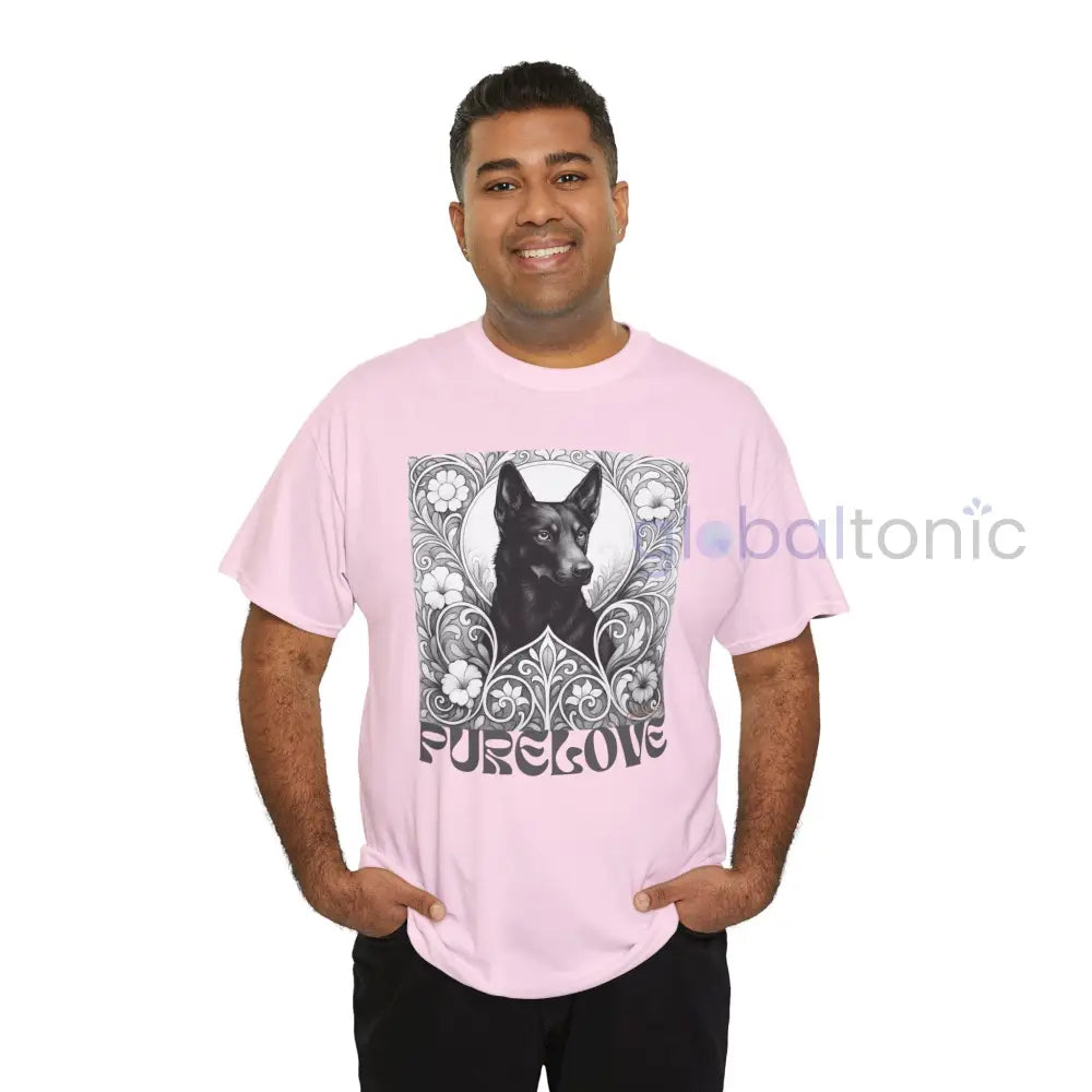 Black Kelpie Vintage Unisex Cotton Tee for Dog Lovers (Black & White) T-Shirt