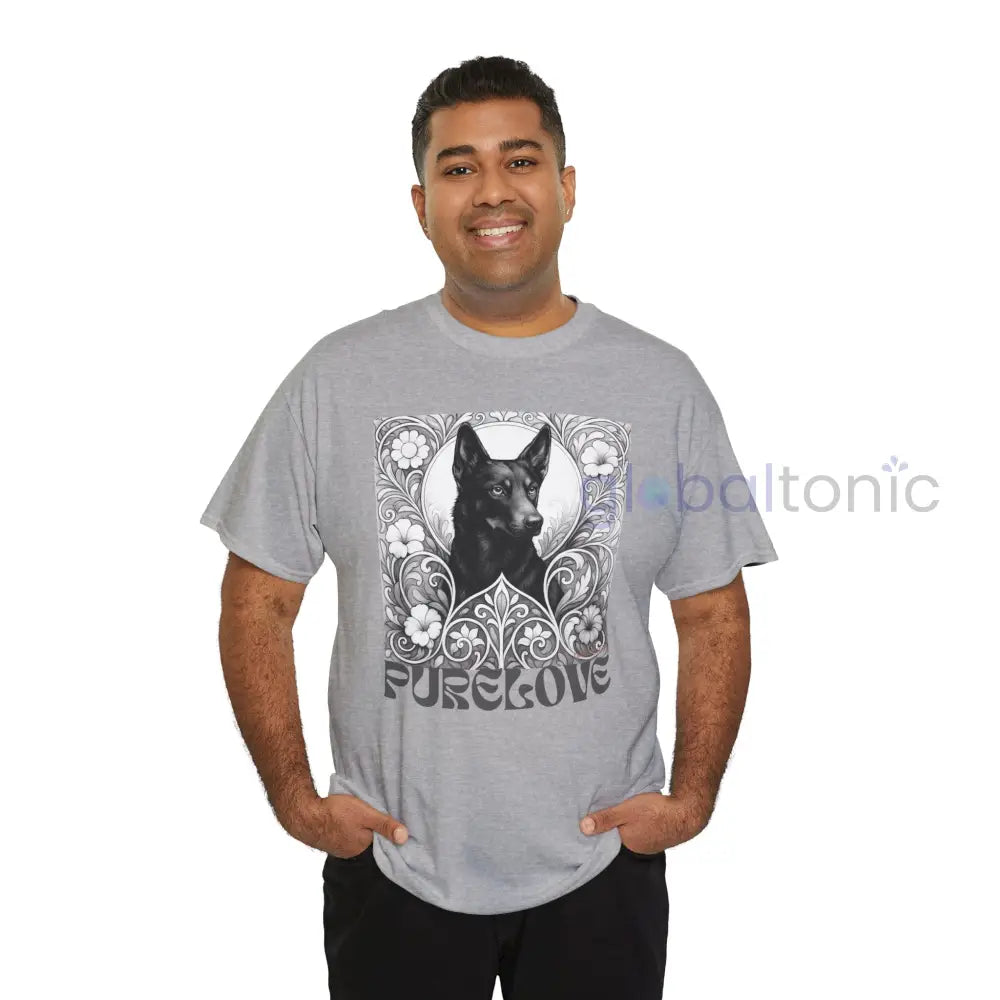 Black Kelpie Vintage Unisex Cotton Tee for Dog Lovers (Black & White) T-Shirt