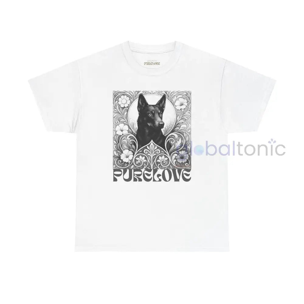 Black Kelpie Vintage Unisex Cotton Tee for Dog Lovers (Black & White) T-Shirt