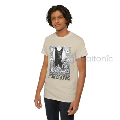 Black Kelpie Vintage Unisex Cotton Tee for Dog Lovers (Black & White) T-Shirt