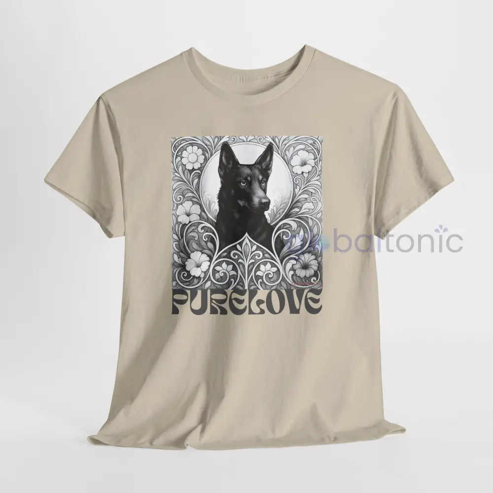Black Kelpie Vintage Unisex Cotton Tee for Dog Lovers (Black & White) T-Shirt