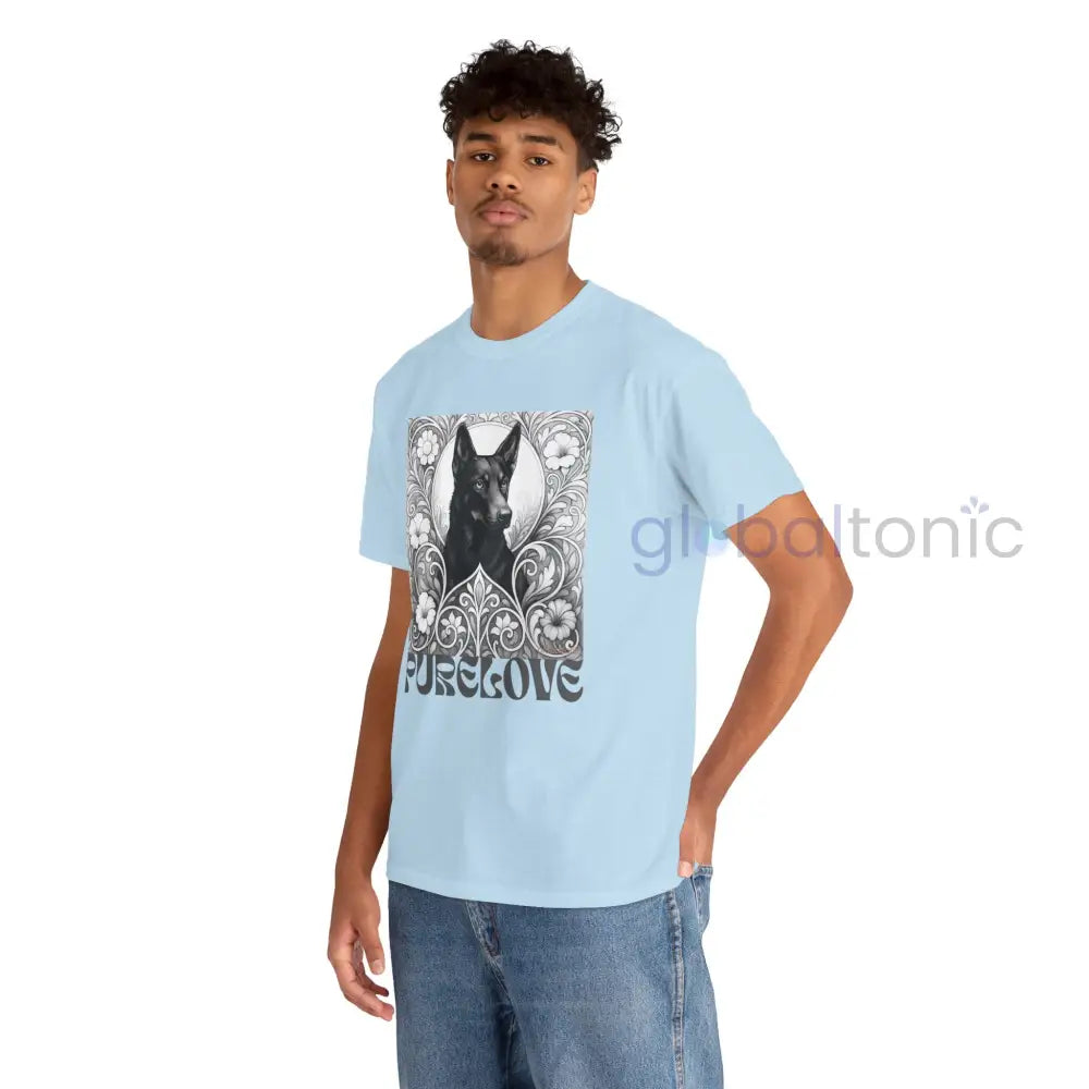 Black Kelpie Vintage Unisex Cotton Tee for Dog Lovers (Black & White) T-Shirt