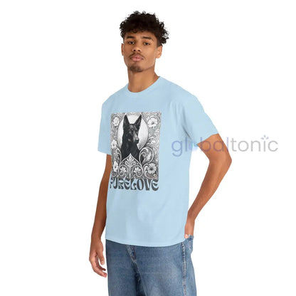 Black Kelpie Vintage Unisex Cotton Tee for Dog Lovers (Black & White) T-Shirt