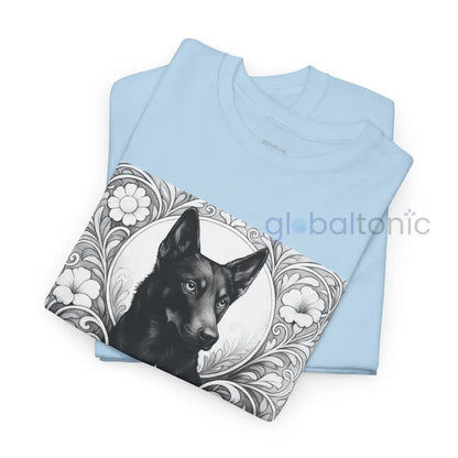 Black Kelpie Vintage Unisex Cotton Tee for Dog Lovers (Black & White) T-Shirt