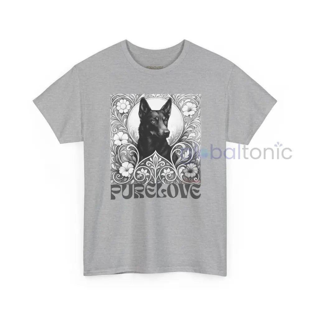 Black Kelpie Vintage Unisex Cotton Tee for Dog Lovers (Black & White) T-Shirt